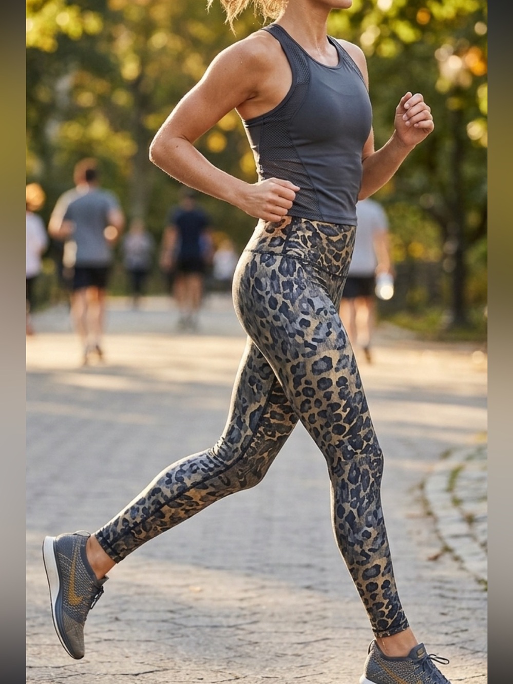 Leopard Print High-Rise Kids Leggings in Black and Brown